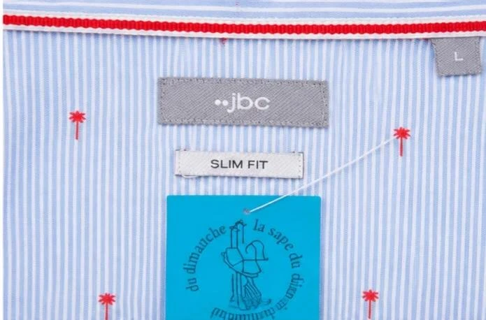 JBC Slim Fit hemd voor dames lichtblauw gestreept - Maat L - Palmpatronten – photo 3